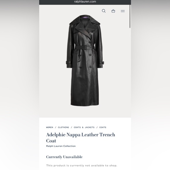 Ralph Lauren Purple Label Leather Trench Coat - Picture 6 of 9